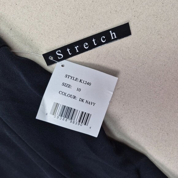 Focus 2000 Black Godet Flared Midi Skirt Back Zip Stretch Sz 10 NEW WITH TAGS!!! - Picture 5 of 5